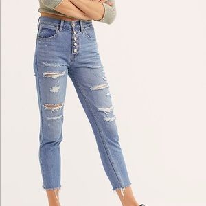 Free People Soak Up The Sun Ripped Jeans